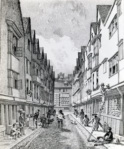Calle Winchester, London Wall, publicado en 1814 de John Thomas Smith